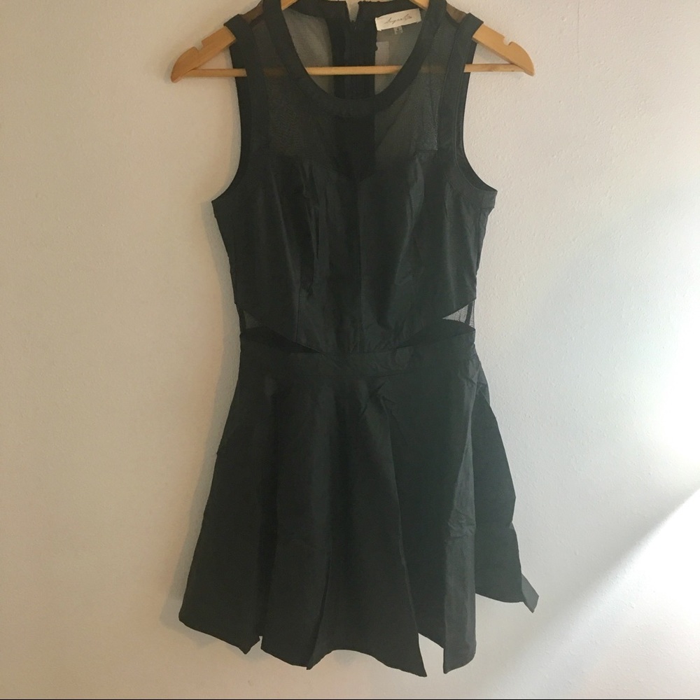 Pleather and Mesh Party Dress